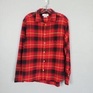 URBAN OUTFITTERS Men's Plaid Flannel Button Down Shirt Red Black Sz M